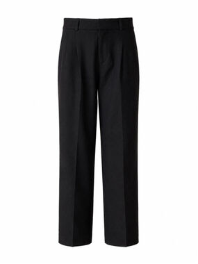 Kenzo Jeans Black Wool Trousers Size 36 High Rise Straight Leg Side Stripe